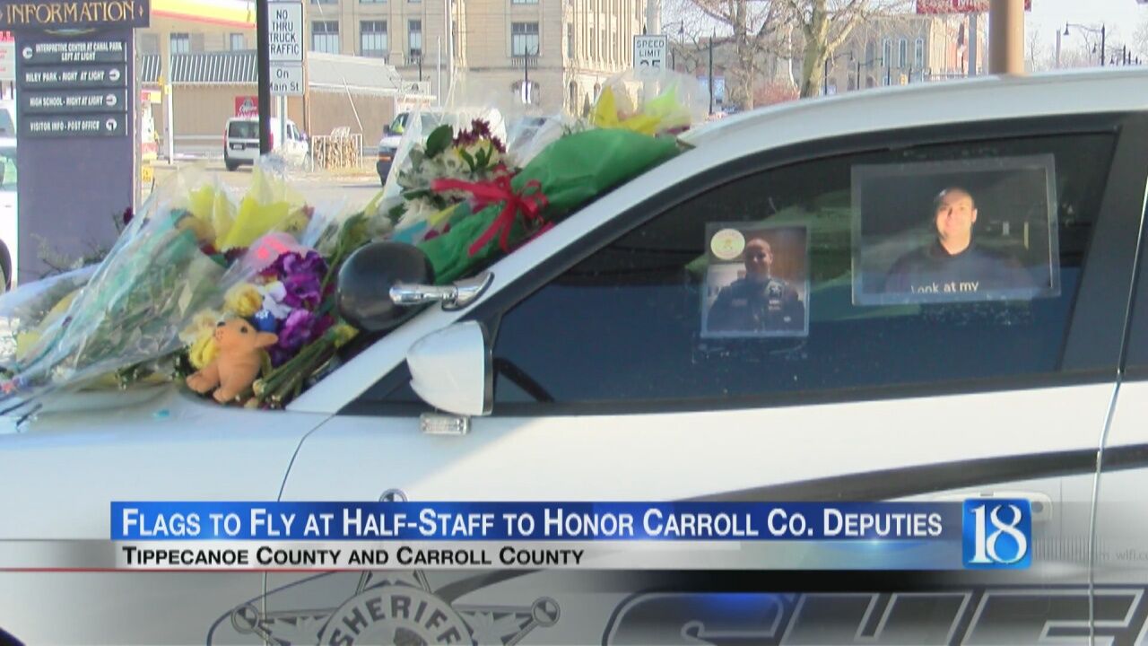 Flags flying half-staff to honor fallen officers